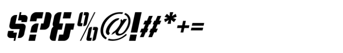 Utility Stencil JNL Oblique Font OTHER CHARS