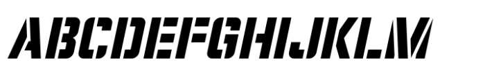 Utility Stencil JNL Oblique Font UPPERCASE
