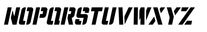 Utility Stencil JNL Oblique Font UPPERCASE