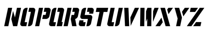 Utility Stencil JNL Oblique Font LOWERCASE