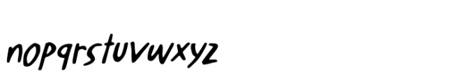 Utterly Bonkers Italic Font LOWERCASE