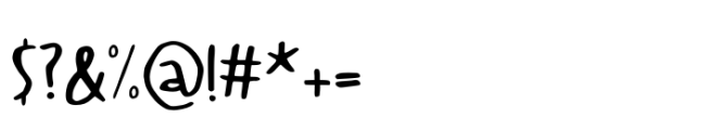 Utterly Bonkers Regular Font OTHER CHARS