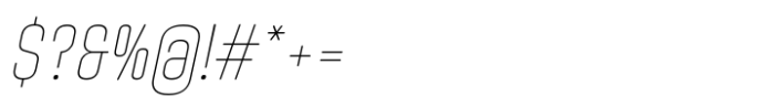 Uturna Round Thin Italic Font OTHER CHARS