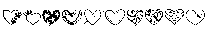 Valentine Doodle Heart Font OTHER CHARS