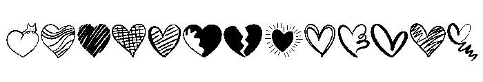 Valentine Doodle Heart Font UPPERCASE