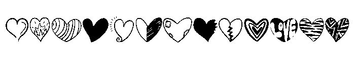 Valentine Doodle Heart Font UPPERCASE