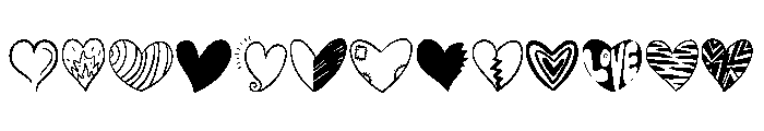 Valentine Doodle Heart Font LOWERCASE