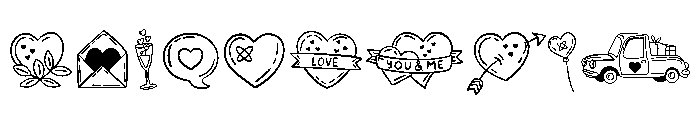 Valentine Heart Set Font OTHER CHARS