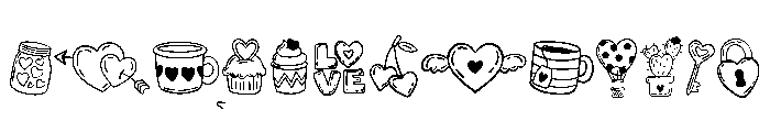 Valentine Heart Set Font UPPERCASE