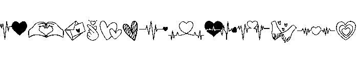 Valentine Heartbeat Font UPPERCASE