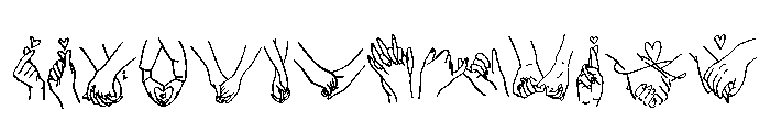 Valentine Holding Hands Font UPPERCASE