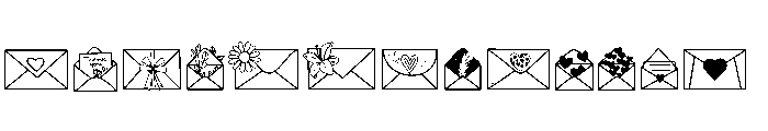 Valentine Love Letters Font UPPERCASE