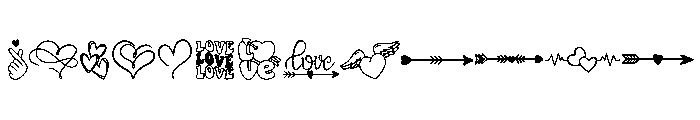 Valentine Love Lines Font UPPERCASE