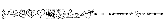 Valentine Love Lines Font LOWERCASE