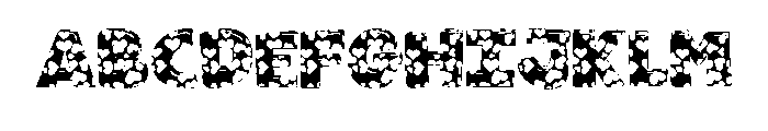 Valentine Orange Heart Font UPPERCASE