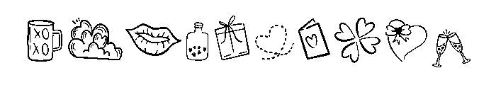 ValentineHand Drawn Font OTHER CHARS