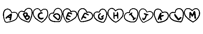 Valentines Hearts By Sq Regular Font UPPERCASE