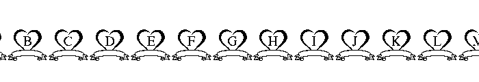 Valentines Ribbon Heart Font UPPERCASE
