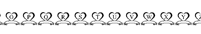 Valentines Ribbon Heart Font UPPERCASE
