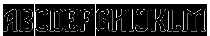 Vanguard Legend-Hollow-Inverse Font UPPERCASE