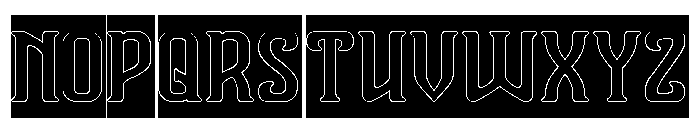 Vanguard Legend-Hollow-Inverse Font UPPERCASE