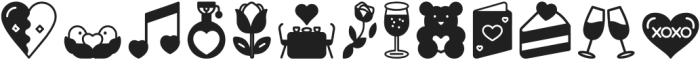 Valentine Icons Dingbat otf (400) Font LOWERCASE
