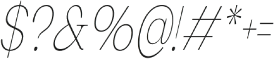 Valverde Condensed Thin Italic otf (100) Font OTHER CHARS