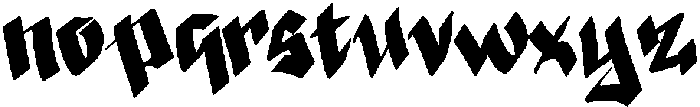 Vandal Broken Regular otf (400) Font LOWERCASE