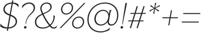 Vanguardia ExtraLight Italic otf (200) Font OTHER CHARS