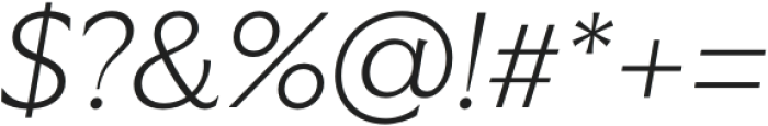 Vanguardia Light Italic otf (300) Font OTHER CHARS