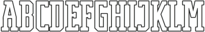 Varsity Modern Condensed Outline otf (400) Font UPPERCASE