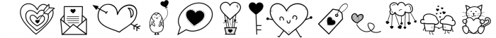 Valentine - Valentine's Day Doodle Font Font LOWERCASE