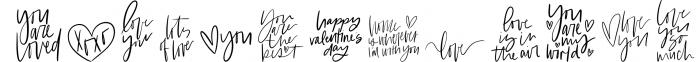 Valentine's Day Font - Handlettered Words & Phrases Font LOWERCASE