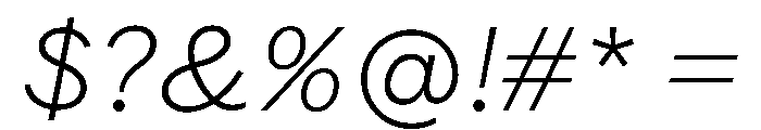 Valley Sans Thin Italic Font OTHER CHARS