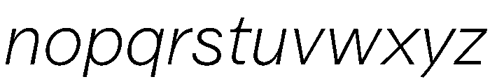 Valley Sans Thin Italic Font LOWERCASE