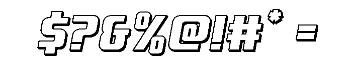 Vanguardian 3D Italic Font OTHER CHARS