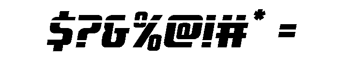 Vanguardian Laser Italic Font OTHER CHARS