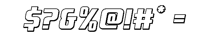 Vanguardian Outline Italic Font OTHER CHARS