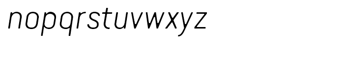 Van Condensed Light IItalic Font LOWERCASE