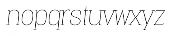 Vacer Serif Thin Italic Font LOWERCASE