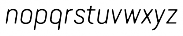 Van Condensed Light Italic Font LOWERCASE