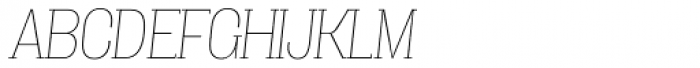 Vacer Serif Thin Italic Font UPPERCASE