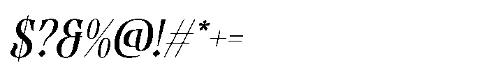 Valacia Italic Font OTHER CHARS