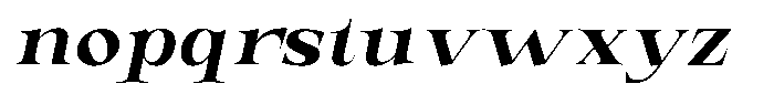 Valdrisse Bold Expanded Italic Font LOWERCASE