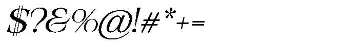 Valdrisse Expanded Italic Font OTHER CHARS
