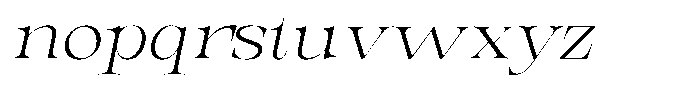Valdrisse Extra Light Expanded Italic Font LOWERCASE