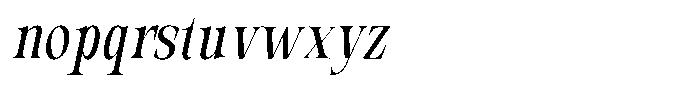 Valdrisse Light Condensed Italic Font LOWERCASE
