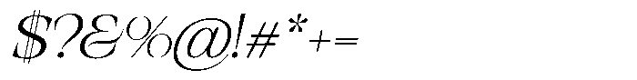 Valdrisse Light Expanded Italic Font OTHER CHARS