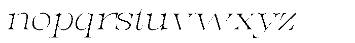 Valdrisse Thin Expanded Italic Font LOWERCASE