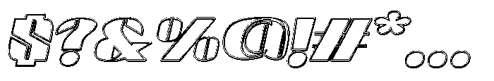Valenroy Oblique Outline Shadow Font OTHER CHARS